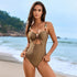 Solid Color One-piece Swimsuit Drawstring Swimsuit Suit