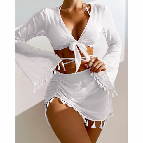 Long Sleeve Cover-up Swimsuit Set