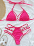 Cutout Halter Neck Two-Piece Bikini Set