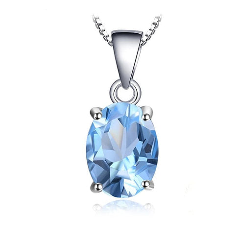 S925 sterling silver topaz zircon necklace