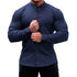 Men's Solid Color Casual Slim-fit Micro-elastic Long-sleeved