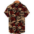 Men's Fashion Retro Printing Lapel Short Sleeve Shirt