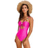 Solid Color One-piece Swimsuit Drawstring Swimsuit Suit