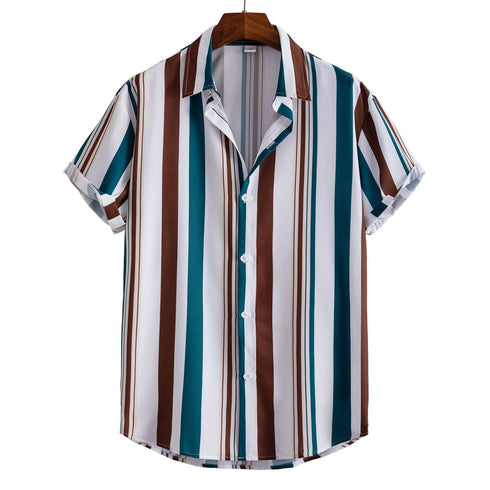Striped Shirt Men's Casual Digital Printing