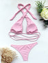 Bikini Solid Color Suit Swimsuit Straps