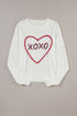 XOXO Round Neck Drop Shoulder Sweater