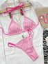 Ribbed Tie Back Bikini Set