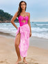 Solid Color One-piece Swimsuit Drawstring Swimsuit Suit