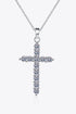 Adored 925 Sterling Silver Cross Moissanite Necklace