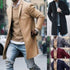 Solid Color Simple Men's Mid-length Woolen Jacket