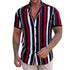 Men's Striped Casual Loose Short Sleeve Street Top