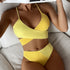 Color-blocked Thick Pit Strip Cross-tie Swimsuit
