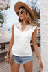 Split Neck Crochet Patchwork Tank Top - EsaModa