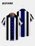 Summer Short Sleeve Shirt Striped Digital Print Men's Top