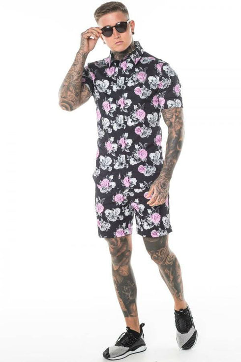 Men's 3D printed shirt suit