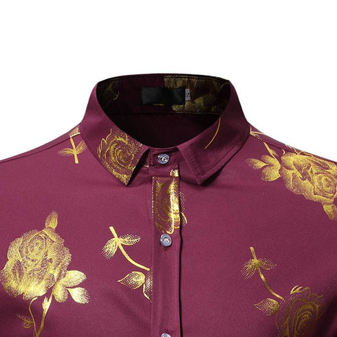 Men's bronzing long-sleeved shirt