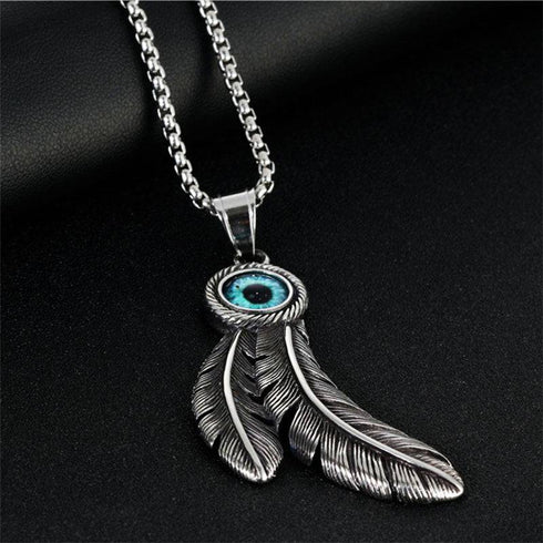 Punk Titanium Steel Takahashi Feather Pendant