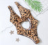 One-piece swimsuit with leopard print