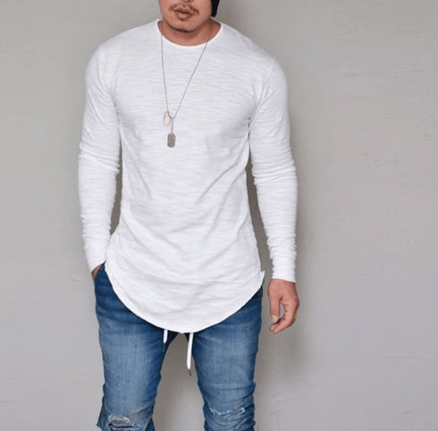 Men's T-shirt Top Solid Long Sleeve