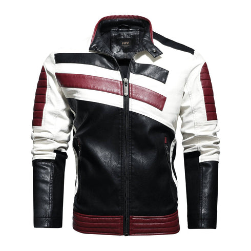 Men's Jackets Motorcycle Stand Collar Leather