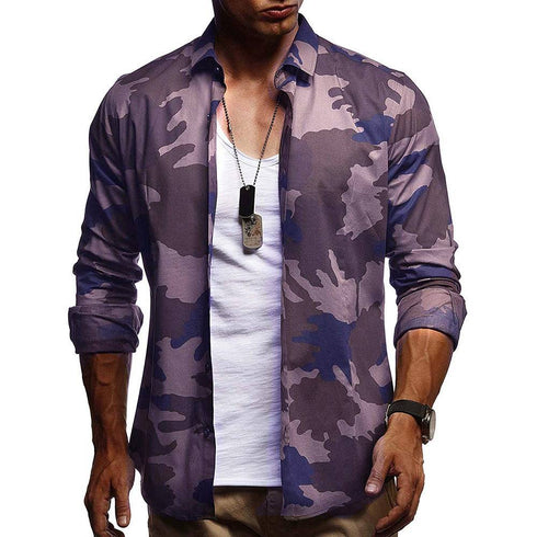 Men's camouflage long sleeve shirt