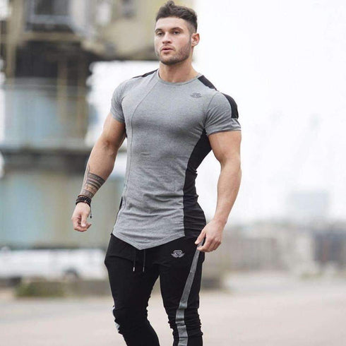 Men's Quick Dry Outdoor Running Training T'shirt Solid Color