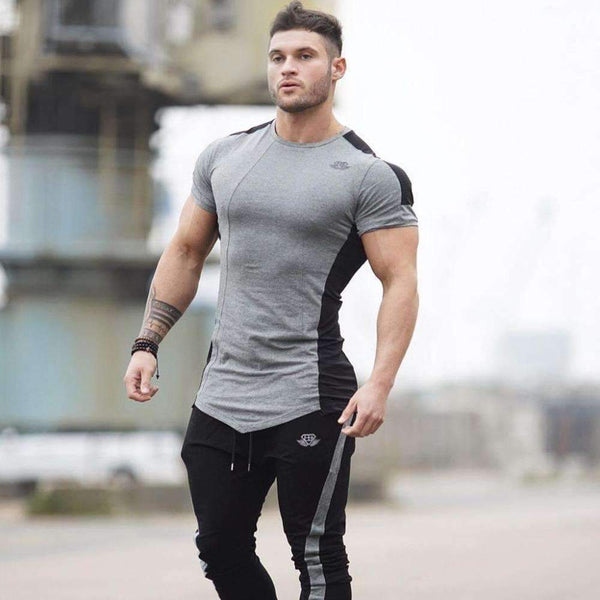Men's Quick Dry Outdoor Running Training T'shirt Solid Color