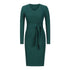 Women's Long Sleeve V-Neck Slim Dress