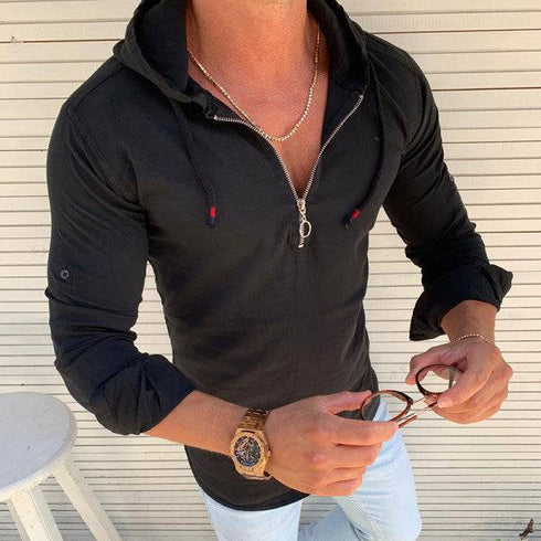 Fall New Style Hooded Long-sleeved Shirt Men