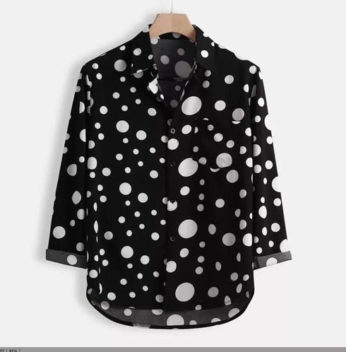 Polka Dot Print Casual All-match Long-sleeved Shirt