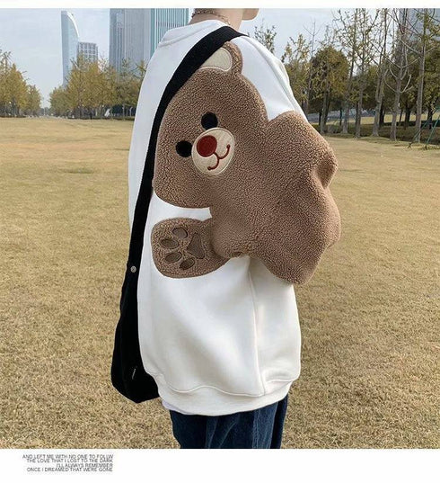 Unisex Plush Loose Lamb Velvet Bear Sweater