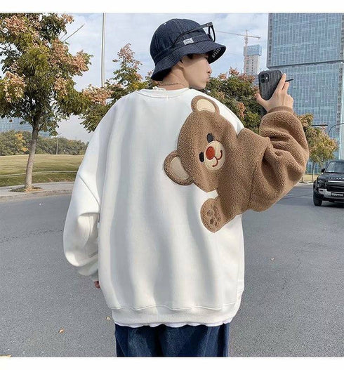 Unisex Plush Loose Lamb Velvet Bear Sweater
