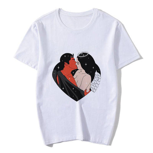 Devil Print Ladies Short Sleeve Top T-Shirt Loose