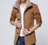 Slim-Fit Velvet Coat Men's Jacket