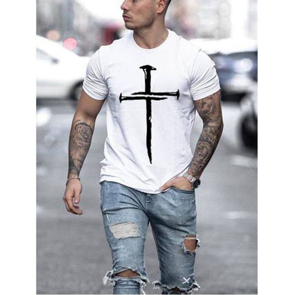 Modern Round Neck Print Casual Men's T-Shirt