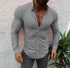 Men's Casual Cotton And Linen Long-Sleeved Shirt