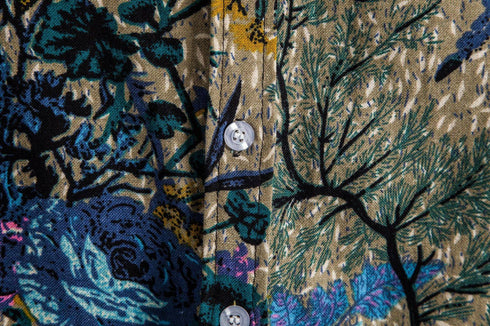 Men's Printing Long Sleeve Lapel Shirt