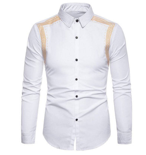 Men's Shirt with Gold Fabric Design