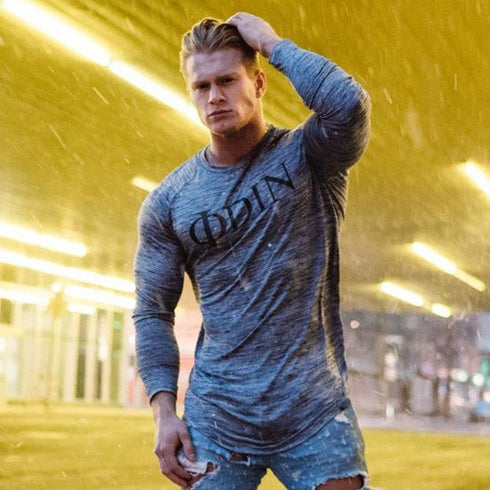 Men'S Tights Quick-Drying Round Neck Bottoming Shirt Outdoor Training Fitness