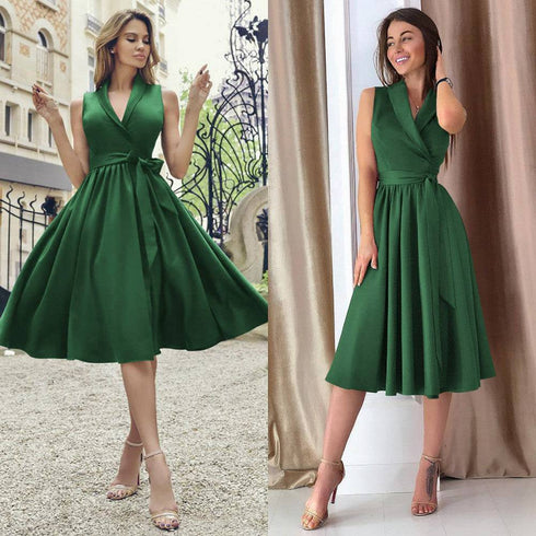Women's Casual Sleeveless Belt Dress