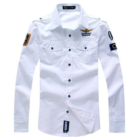 Fashion Embroidery Military Casual Long-Sleeved Shirt