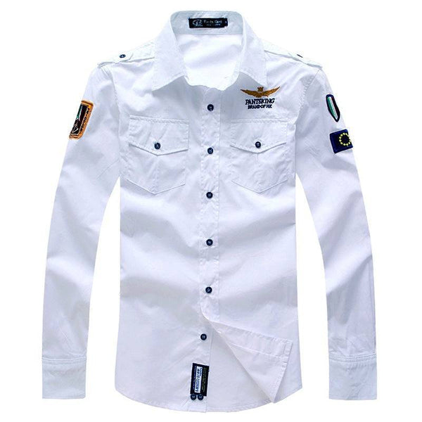 Fashion Embroidery Military Casual Long-Sleeved Shirt