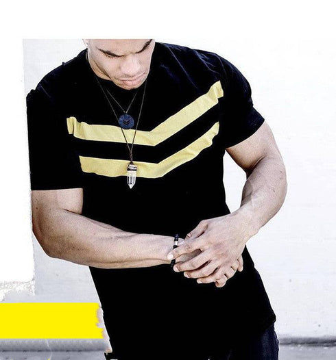 Men's Muscle Brothers Summer Sports Fitness Training T-shirt Cotton Short Sleeve