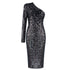 One-shoulder Oblique Collar Wrapped Chest Evening Dress