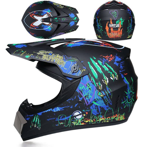 Small Off-road Helmet Racing Lightweight Mountain Full Face Helmet With Goggles