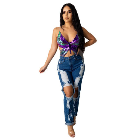 Women's Crop Top Summer Vintage Tank Top