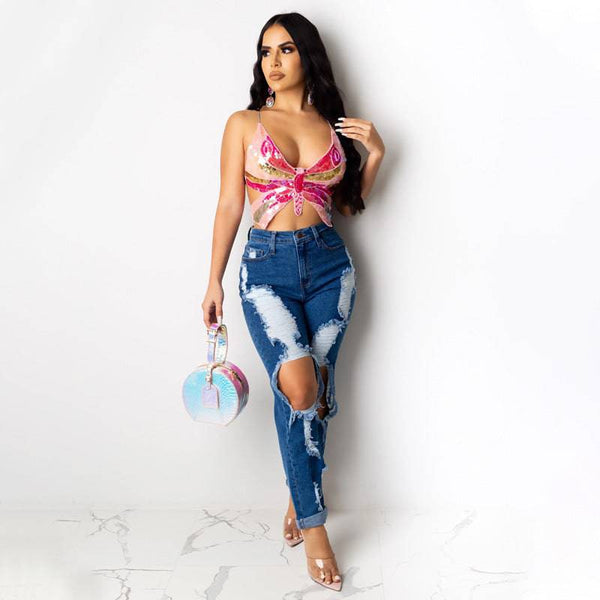Women's Crop Top Summer Vintage Tank Top