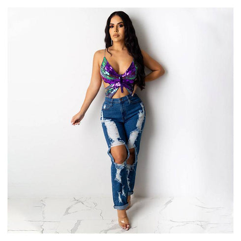 Women's Crop Top Summer Vintage Tank Top