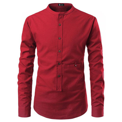 Men's Shirts Korean Men Slim Long Sleeve Dress Shirt