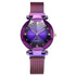 New Fashion Women Mesh Magnet Buckle Starry Sky Watch